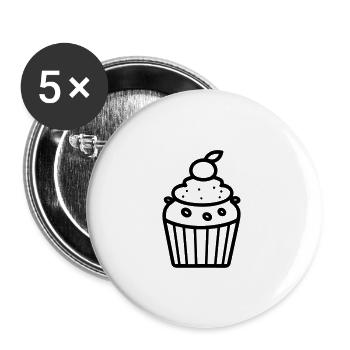 Muffin - Buttons groß 56 mm (5er Pack) - Weiß - Vorne