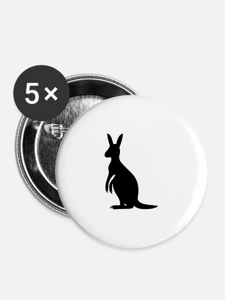 Känguru - Buttons groß 56 mm (5er Pack) - Weiß