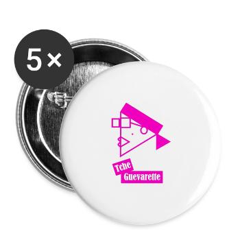 Tche Guevarette géométrique - Lot de 5 grands badges (56 mm) - blanc - Devant