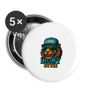 Liony Style - Buttons large 2.2''/56 mm (5-pack) - white - Front