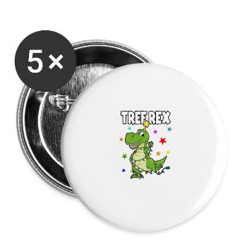 Tree Rex Dino Noël pour les amateurs de Dino - Lot de 5 grands badges (56 mm) - blanc - Devant