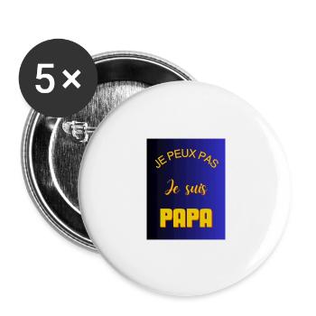 ICH KANN NICHT, ICH BIN EIN VATER - Buttons groß 56 mm (5er Pack) - Weiß - Vorne