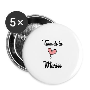MARIEE. FUTURE MARIEE. EVJF. TEAM. TEAM MARIEE - Lot de 5 grands badges (56 mm) - blanc - Devant