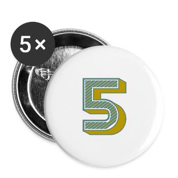 5. 5 YEARS. 5th ANNIVERSARY. 5 YEAR ANNIVERSARY - Buttons large 2.2''/56 mm (5-pack) - white - Front