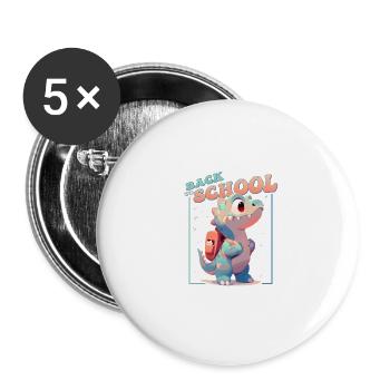 I'm Ready To Crush Cute Dinosaur Back To School - Buttons large 2.2''/56 mm (5-pack) - white - Front