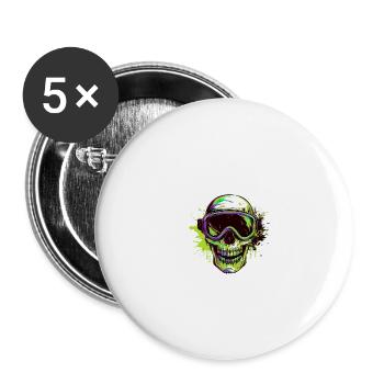 Ski Skull Lunettes de ski Skull - Lot de 5 grands badges (56 mm) - blanc - Devant