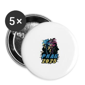 Prague 2025 Vacances Palmiers Coloré - Lot de 5 grands badges (56 mm) - blanc - Devant