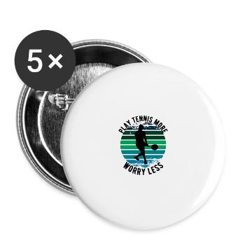 Tennis - Buttons groß 56 mm (5er Pack) - Weiß - Vorne