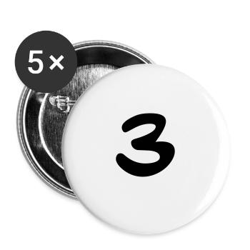 Trois - Lot de 5 grands badges (56 mm) - blanc - Devant