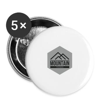 Mountains Grey - Buttons large 2.2''/56 mm (5-pack) - white - Front
