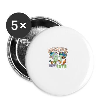 Turning 51 51st Birthday Retro Theme Peace Sign - Buttons groß 56 mm (5er Pack) - Weiß - Vorne