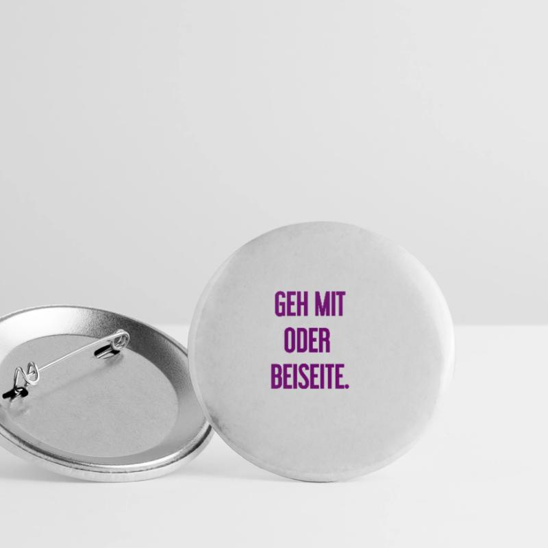 Geh mit oder beiseite Buttons groß 56 mm (5er Pack)
