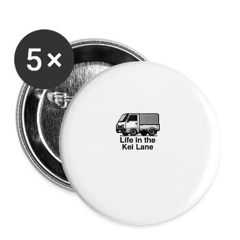 Life in the Kei Lane Japanese Truck Culture - Buttons large 2.2''/56 mm (5-pack) - white - Front