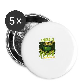 Les animaux sont les vrais trésors de la Saint-Patrick - Lot de 5 grands badges (56 mm) - blanc - Devant