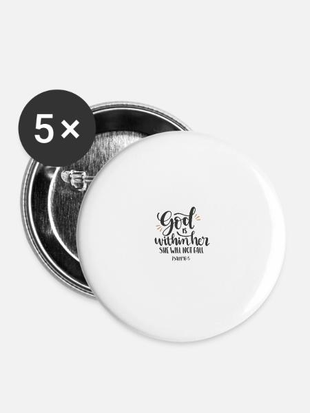 Bible bible verses christian sayings jesus god - Buttons large 2.2''/56 mm (5-pack) - white
