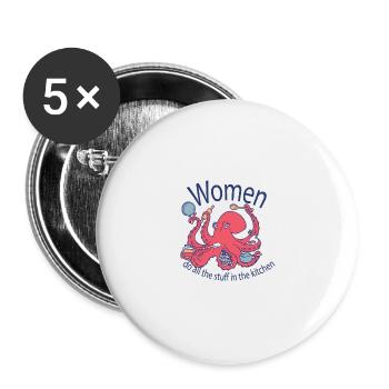 Frauen machen alles in der Küche Frauen machen all - Buttons groß 56 mm (5er Pack) - Weiß - Vorne