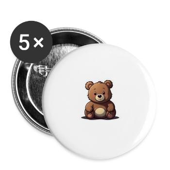 Niedlicher Bär - Buttons groß 56 mm (5er Pack) - Weiß - Vorne