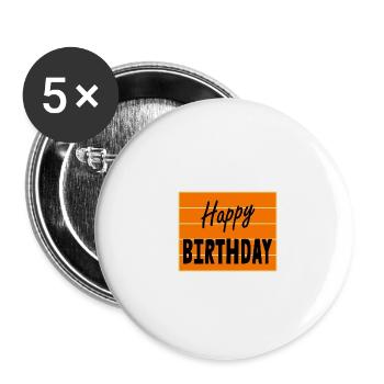 ALLES GUTE ZUM GEBURTSTAG. ALLES GUTE ZUM GEBURTSTAG. JAHRESTAG. - Buttons groß 56 mm (5er Pack) - Weiß - Vorne