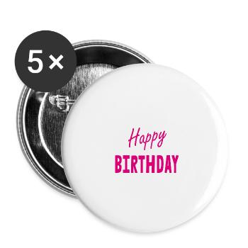 ALLES GUTE ZUM GEBURTSTAG. ALLES GUTE ZUM GEBURTSTAG. JAHRESTAG. - Buttons groß 56 mm (5er Pack) - Weiß - Vorne