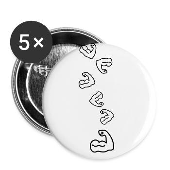 Muscles dumbbell icon - Buttons large 2.2''/56 mm (5-pack) - white - Front