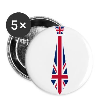 Krawatte Great Britain - Buttons groß 56 mm (5er Pack) - Weiß - Vorne