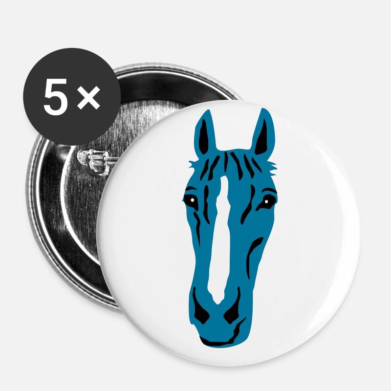 Horse - Buttons large 2.2''/56 mm (5-pack) - white