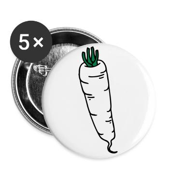 Radish radis - Buttons large 2.2''/56 mm (5-pack) - white - Front