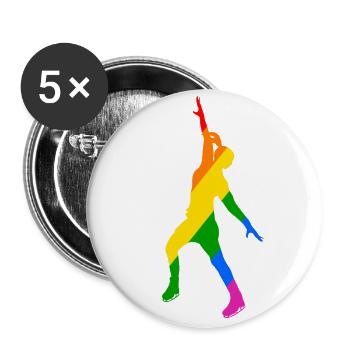 Farbenspiel im Eislauf - Buttons groß 56 mm (5er Pack) - Weiß - Vorne
