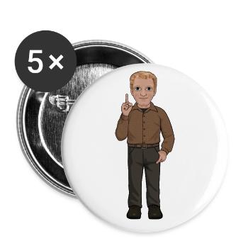Tage Danielsson - Lot de 5 grands badges (56 mm) - blanc - Devant