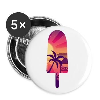 Asiatisches Meerblick-Schattenbild gefrorener Stock - Buttons groß 56 mm (5er Pack) - Weiß - Vorne