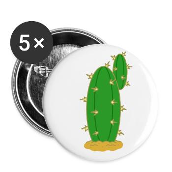 Kaktus N°5 - Buttons groß 56 mm (5er Pack) - Weiß - Vorne