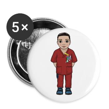 Uskan Fabian - Lot de 5 grands badges (56 mm) - blanc - Devant