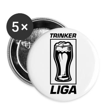 Trinker Liga - Buttons groß 56 mm (5er Pack) - Weiß - Vorne