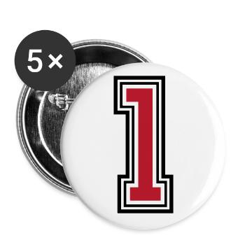 1 number symbol - Buttons large 2.2''/56 mm (5-pack) - white - Front
