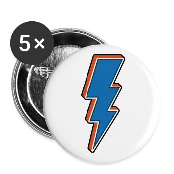 Éclair - Lot de 5 grands badges (56 mm) - blanc - Devant