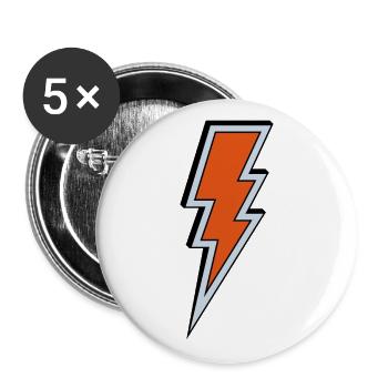 Blitz - Buttons groß 56 mm (5er Pack) - Weiß - Vorne