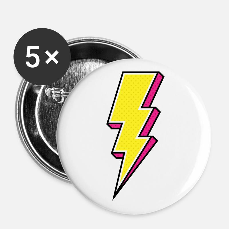 Lightning - Buttons large 2.2''/56 mm (5-pack) - white