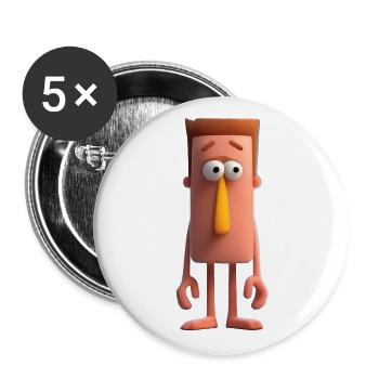 Mann - Buttons groß 56 mm (5er Pack) - Weiß - Vorne