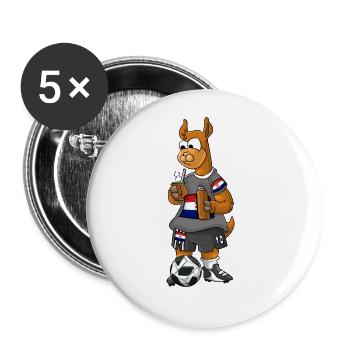 Kroaten Fan Lama - Buttons groß 56 mm (5er Pack) - Weiß - Vorne