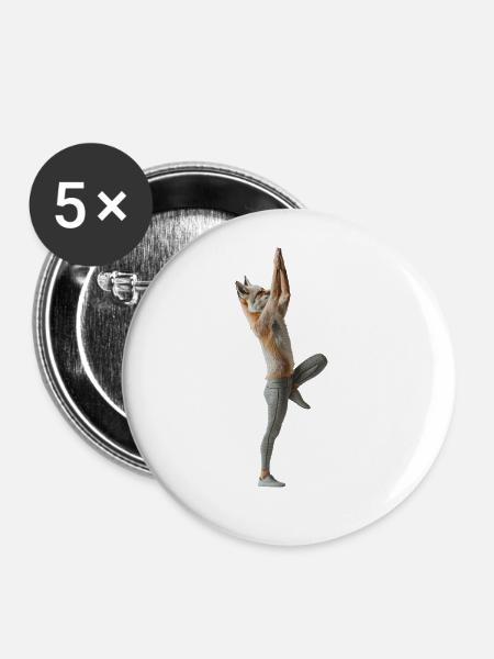 Fuchs - Buttons groß 56 mm (5er Pack) - Weiß