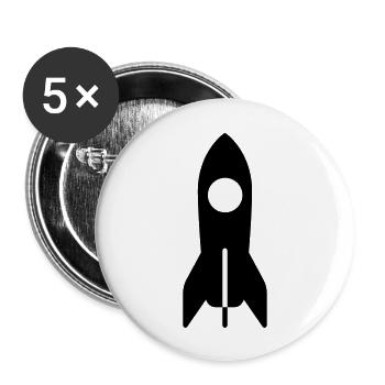 Rocket space Cosmonaut astronaut - Buttons large 2.2''/56 mm (5-pack) - white - Front