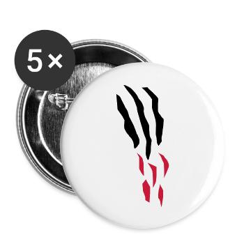 scratch_bloody - Buttons groß 56 mm (5er Pack) - Weiß - Vorne