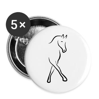 2541614 13004536 dressurpferd - Buttons groß 56 mm (5er Pack) - Weiß - Vorne