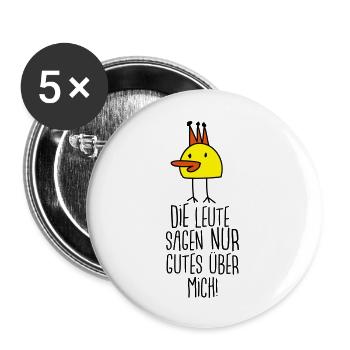Die gute Ente (Spruch) - Buttons groß 56 mm (5er Pack) - Weiß - Vorne