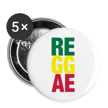 reggae - Lot de 5 grands badges (56 mm) - blanc - Devant
