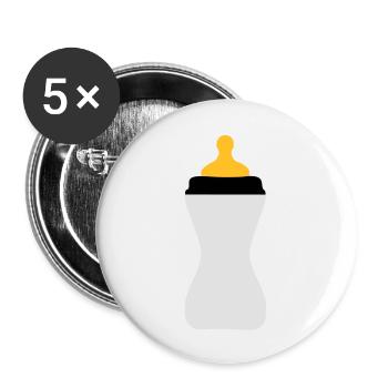 Babyflaschen - Buttons groß 56 mm (5er Pack) - Weiß - Vorne