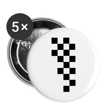 RACING FLAG - Buttons groß 56 mm (5er Pack) - Weiß - Vorne