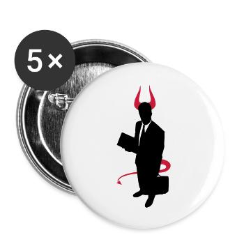 Business Devil - Buttons large 2.2''/56 mm (5-pack) - white - Front