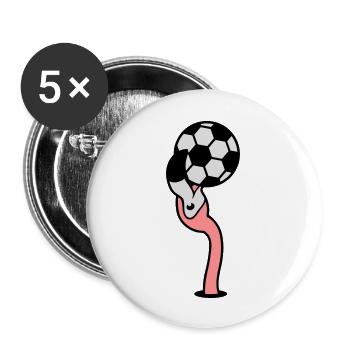 loch boden fussball verein spielen ball kicker lac - Buttons groß 56 mm (5er Pack) - Weiß - Vorne