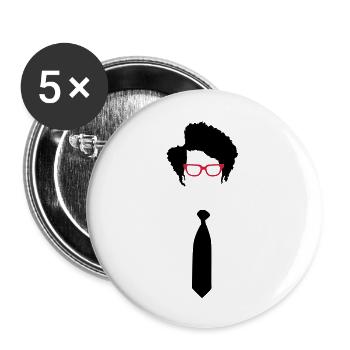 Geek Style like Moss - Buttons groß 56 mm (5er Pack) - Weiß - Vorne